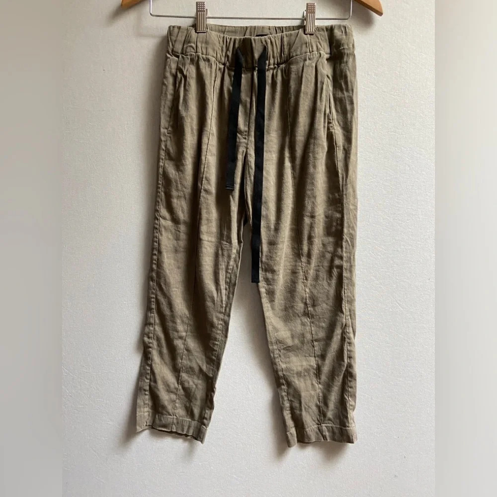 Babaton Aritzia Day Linen Blend Cropped Drawstring Pants XXS